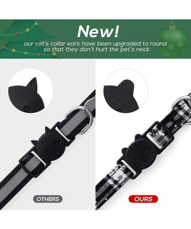 LLHK 4 Pack Christmas Cat Collars with Bow Tie and Bell | Adjustable for Girl Boy Cats | Breakaway Kitten Collar | Pet Supplies for Kitty Kitten Adult Cats - Buy Online on GoSupps.com