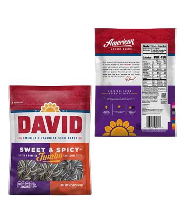 Satisfy Your Cravings with Sweet and Spicy Sunflower Seeds Bundle - 3 Bags of David Jumbo Seeds + BELLATAVO Fridge Magnet! No Artificial Flavors - Buy Online on GoSupps.com