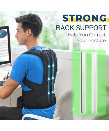 Posture Corrector Scoliosis Back Brace Spine Corset Shoulder Therapy Straight Back Support Posture Correction Belt Blue L - Buy Online on GoSupps.com