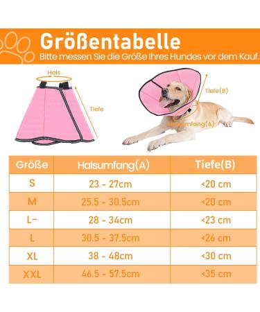Soft Adjustable Dog Collar - Leak Protection Ruff Breathable Elizabethane Light Pink XL - Recyclable Neck Band for Pets - Buy Online on GoSupps.com