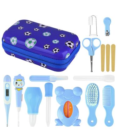 Apark Baby Health Care Kit - Baby Grooming Kit Essential Newborn Baby Care Accessories for Travel & Home Use with Nail Care Set Baby Care Kit for Infants Newborns - 15 Pcs Healthcare Kit (Blue)