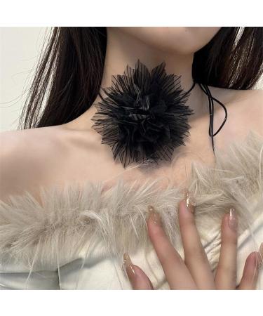 Shop Oralgo's 3D Flower Choker Necklace - Fashionable Artificial Collarbone Jewelry for Weddings & Parties - Buy Online on GoSupps.com