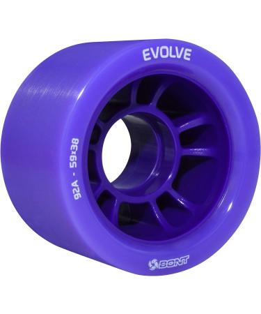 Bont Evolve Roller Derby Skate Wheel - Indoor Roller Skate Wheels - 88A 92A 95A 98A - Pack of 4 (Red/Black/Blue/Purple) - Buy Online on GoSupps.com