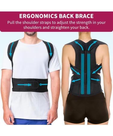 Posture Corrector for Men & Women | Back Brace & Lumbar Support for Improved Posture & Pain Relief (L - Buy Online on GoSupps.com