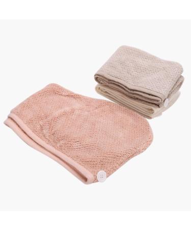Thick Hair Turban & Microfiber Hair Dryer Towel - Quick Drying Coral Red & Pink Scarf for Long Hair - Buy Online on GoSupps.com