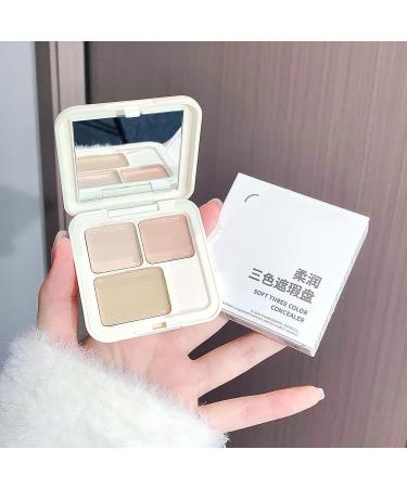 3-Color Cream Contour Palette Full Coverage Concealer Natural Shade | Long-lasting Complexion Corrector to Even Skin Tone and Blur Imperfections Dark Circles and Blemishes - Buy Online on GoSupps.com