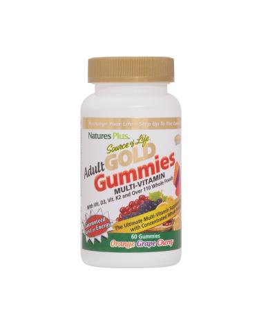 NaturesPlus Source of Life Gold Adult Multivitamin Gummies - 60 Whole Food Gummies - Complete Daily Vitamin Supplement - Free Radical Defense Energy Support - Gluten-Free - 30 Total Servings 60 Count (Pack of 1)