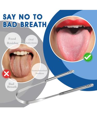 Stainless Steel Tongue Scraper Set for Adults - Oral Care Tool for Bad Breath - 2 Pack - Perfect for Travel and Home Use - Buy Online on GoSupps.com