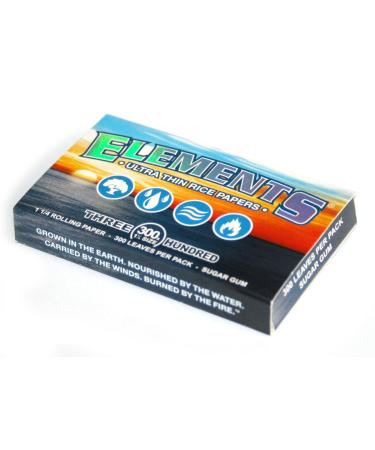 ELEMENTS 300 Ultra Thin Rice Rolling Paper 1.25 1 1/4 Size, 1 Pack  300 Leaves