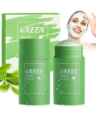 2 Piece Cleansing Mask Solid Mask Stick Deep Cleansing Pores Purifying with Green Tea Moisturizes and Controls Sebum For All Skin Types Women Men