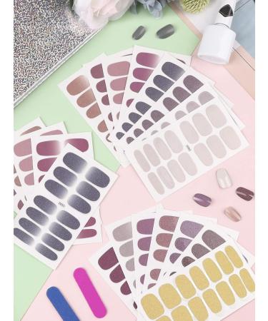 20 Sheets Nail Polish Stickers - Kalolary Full Wraps & Nail Files | Self-Adhesive Gel Nail Strips for Women & Girls - Fast International Shipping - Buy Online on GoSupps.com