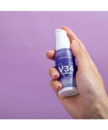 V34 Toothpaste for Teeth Whitening - Effective Oral Care & Stain Removal 30ml Purple Toothpaste - Shop Internationally - Buy Online on GoSupps.com