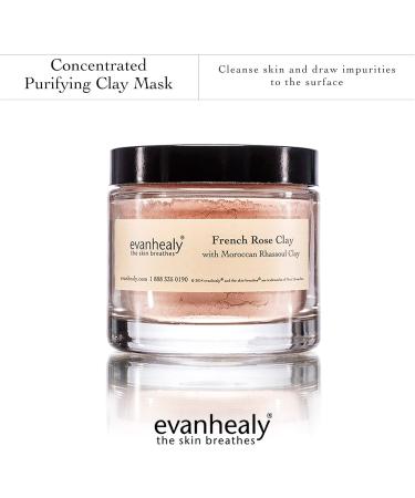 Evanhealy French Rose Clay Face Mask | Exfoliating & Cleansing Pink Clay for Sensitive Skin | Pore Minimizer Rhassoul Clay Mask - International Shipping Available - Buy Online on GoSupps.com