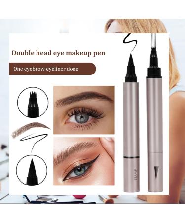 Eyebrow Contouring Pen 2Pcs 4-Pronged Eyebrow Pen Waterproof Fast Drying Eyeliner Long Lasting Dual-end Makeup Eyeliner Pencil Eyebrow Contouring Pens - Buy Online on GoSupps.com