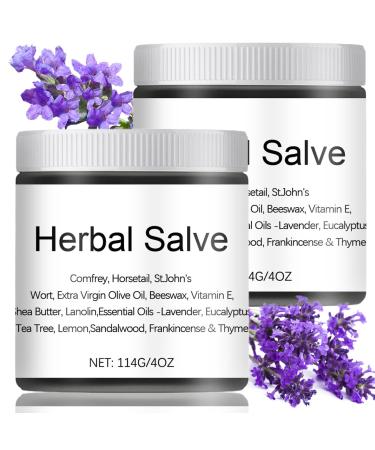 Organic Herbal Salve 4oz - Comfrey Organic Herbal Salve 2 Bottles