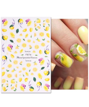 JMEOWIO Summer Fruit Nail Stickers - 9 Self-Adhesive Lemon Nail Art Designs for Stunning Nail Decoration - Buy Online on GoSupps.com