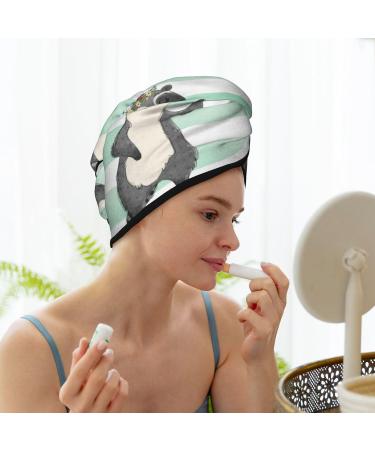 Soft Super Absorbent Cute Raccoon Microfiber Hair Towel Wrap for Women - Quick Dry Coral Velvet for Long Curly & Thick Hair - Buy Online on GoSupps.com