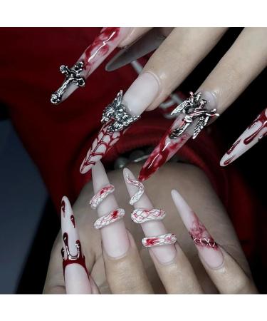 RUNRAYAY 28pcs 3D Halloween Nail Charms Cross Chrome Metal Nail Art Charm Vintage Gothic Retro Punk Skulls Mixed for Manicure Craft DIY Nail Art Decoration Accessories with a Box - Buy Online on GoSupps.com