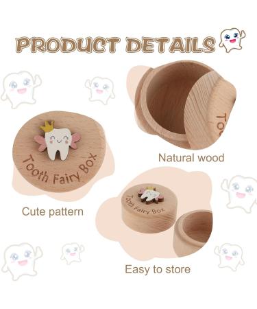 Lusofie Wooden 3D Carved Tooth Fairy Box - Cute Kids Lost Teeth Storage & Tooth Fairy Gifts - Buy Online on GoSupps.com
