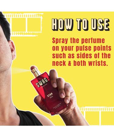 Luxury Men Swag Star Eau De Parfum Liquid Perfume With Bergamot Tonka Jasmine & Lily|Woody & Musky Premium Long Lasting Fragrance Scent 100Ml (3.38 fl.oz) - Buy Online on GoSupps.com