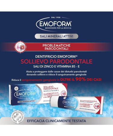  Emoform Emoform Periodontal Relief Toothpaste 75ml - with zinc salts and vitamin B5 - Protects against periodontal disorders by reducing bleeding in more than 90% of cases - Buy Online on GoSupps.com