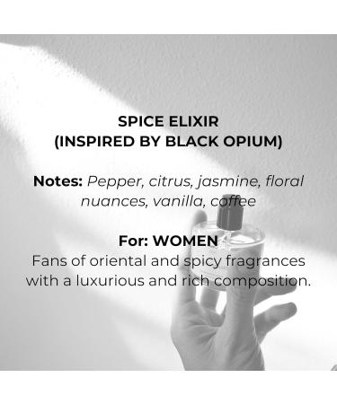 Spice Elixir Perfume | Inspired by Y.Black Opium | Oriental Floral Scent with Jasmine & Vanilla | 30ml Eau De Toilette | Long-Lasting Seductive Perfume for Women | Valentine's Day Gift - Buy Online on GoSupps.com