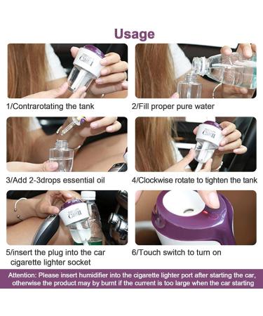 MIGHTYDUTY Mini Car Oil Diffuser & Dual USB Charger - Essential Oils Humidifier for Car - Perfect Automobile Gift in Purple - Buy Online on GoSupps.com