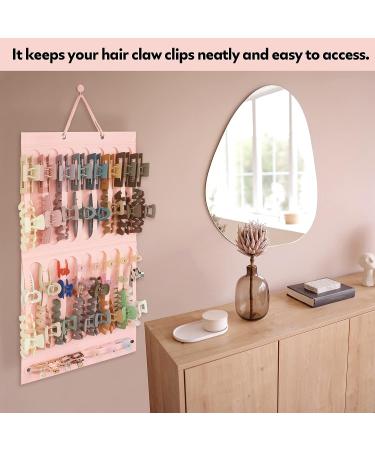 JOYMOMO Hanging Hair Claw Clip Organizer - Pink Felt Storage for Women & Girls - Buy Online on GoSupps.com