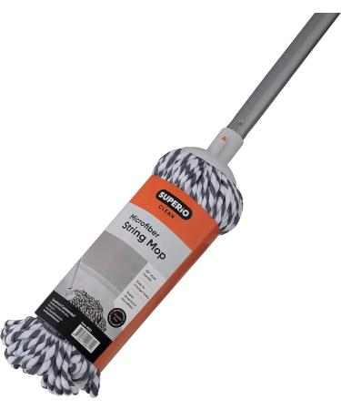 Microfiber Self-Wringing String Mop for Hardwood Floors - Grey Heavy Duty Mop with Aluminum Handle for Home, Kitchen, Bath, Office Cleaning - Buy Online on GoSupps.com