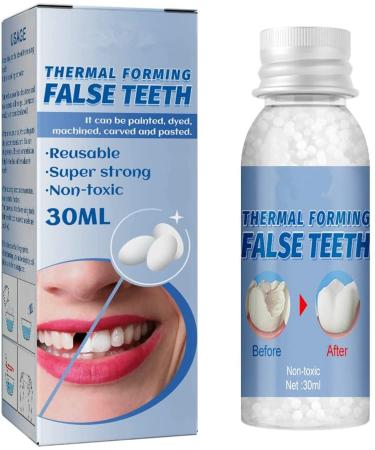 2022 tooth repair granules temporary tooth repairs formable teeth solid gel glue artificial teeth thermal assembly beads for filling repairing missing and broken teeth (1 piece 10 ml)