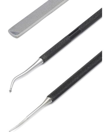 KLIPP Ingrown Toenail Tool Kit for Men and Women Ingrowing Toe Nail Lifter Rounded File and Metal Fingernail File for Manicure Pedicure Foot Care Heavy Duty Surgical Grade Steel - Buy Online on GoSupps.com