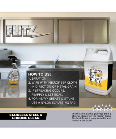 Flitz Stainless Steel Cleaner & Polish - Streak Free Shine for Appliances - 32 oz Best for Refrigerators Dishwashers Grills & More - Buy Online on GoSupps.com