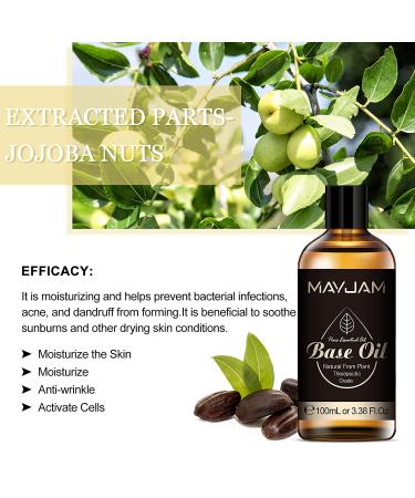 100ML Jojoba Oil Base Oil by MAYJAM - Multipurpose Carrier Oil for Hair & Skin Care - Buy Online on GoSupps.com