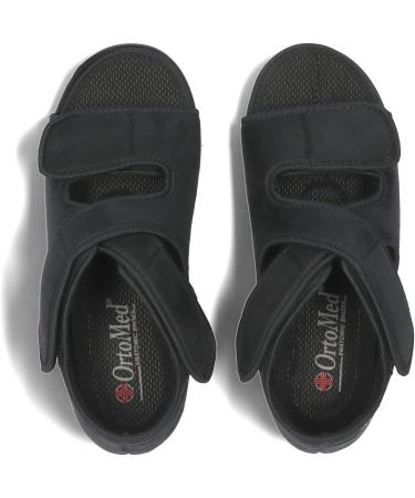 Shop Ortomed Open Orthopedic Shoes for Men & Women - Adjustable Width Sandals with Orthopedic Insoles | Velcro Microvelour Black 36-46 EU - Buy Online on GoSupps.com