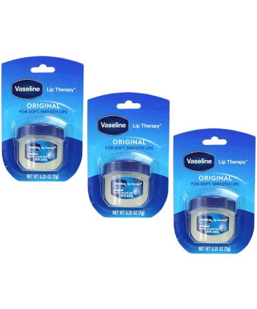 Vaseline Lip Therapy Lip Balm Original 0.25 oz (Pack of 3) Original 0.25 Ounce (Pack of 3)