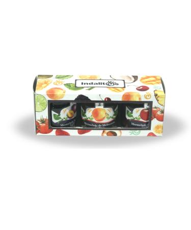 Indalitos - Pack of 3 jams of peppers, sweet tomatoes and green apple with cinnamon 30g - Box of 21 units x 90g