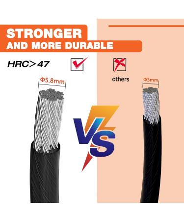 Valuemax 2m Safety Loop Cable - Plastic Coated Steel Cable for Bicycle Motorcycle & eBike | 12mm Thick Black - Secure Your Ride! - Buy Online on GoSupps.com