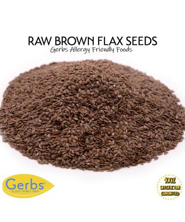 GERBS Raw Brown Flax Seeds 2 LBS - Non-GMO, Keto & Paleo, High Omega-3 & Fiber - Gluten & Peanut Free - Freshly Harvested & Packaged - Buy Online on GoSupps.com