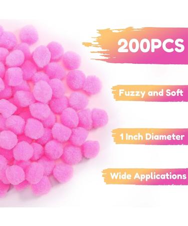 Caydo 200PCS Pink 1 Inch Pom Poms for Arts and Crafts- Mother's Day Gift Idea for Kids Creative Projects - Buy Online on GoSupps.com