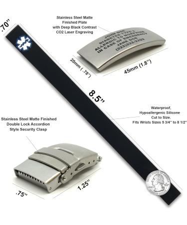 Medical Alert Bracelets for Men & Women | Cut-to-Size Silicone ID Bracelets (5.75 - 8.5) - Shop Now - Buy Online on GoSupps.com