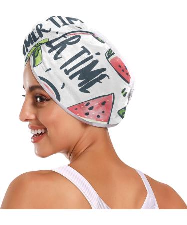 Watermelon Slice Hair Towel 2 Pack - Super Absorbent Quick Drying Hair Turbans for Women & Girls | Perfect Hair Drying Solution - Buy Online on GoSupps.com