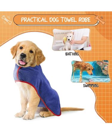 Jostift Dogenbadema | Microfiber Dog Bathing Coat Quick Drying Absorbent Towel with Adjustable Straps for All Dog Sizes - Blue (Large) - Buy Online on GoSupps.com