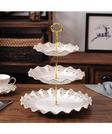 Fruit Basket Bowl Fruit Dish Three-Layer Fruit Plate Chinese Style Hollow Creative Ceramic Fruit Bowl Living Room Dining Room Kitchen Desktop Decor Candy Plate Fruit Bowls - Buy Online on GoSupps.com