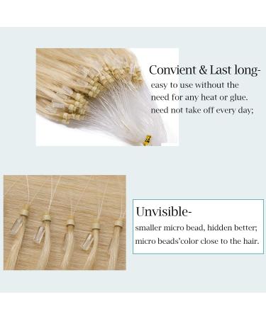20" Micro Loop Human Hair Extensions 100% Remy 100 Strands #60 Platinum Blonde (50g) - Buy Online on GoSupps.com