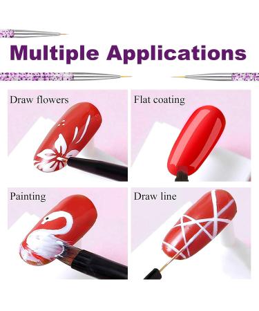 Famidiqgo Nail Stamper & Art Brushes Set - French Tip Clear Jelly Nail Art 3PCs Silicone Stamper Scraper & Pen for DIY Nail Design - Buy Online on GoSupps.com