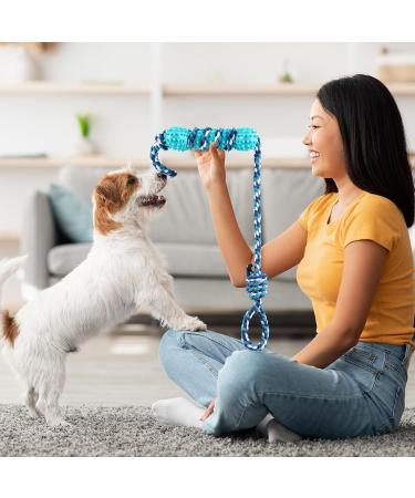 Bestomrogh Dog Toy - Interactive Natural Rubber Kisses with 48cm Long Rope for Teeth Cleaning | Ideal for Small Medium & Large Dogs - Buy Online on GoSupps.com