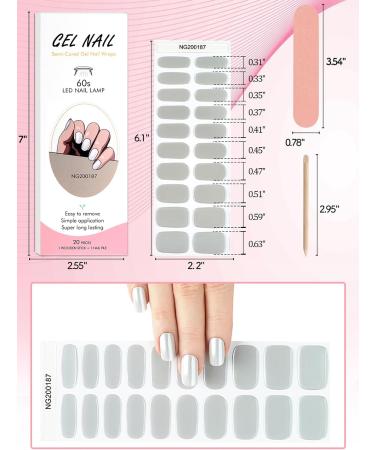 EBANKU 20 PCS Semi Cured Gel Nail Strips - Full Wraps Adhesive Stickers with Nail File and Stick | UV/LED Lamp Required - #6 - Buy Online on GoSupps.com