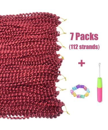Passion Twist Hair 24 Inch 7 Packs Water Wave Crochet Hair Briads Burgundy Red Bug Color | Pre-looped Braiding Hair Synthetic Crochet Hair - 24in (Pack of 7) BUG - Buy Online on GoSupps.com