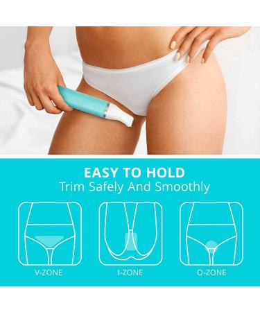 Kaphio Women's Waterproof Bikini Trimmer with 3 Guards - Rechargeable Body & Bikini Hair Clippers in Tiffany Blue - Buy Online on GoSupps.com