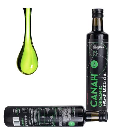 Natural Hemp Seed Oil 500ml - Organic Cold-Pressed Raw & Vegan | Rich in Omega-3 & Omega-6 | Kosher Certified - Canah - Buy Online on GoSupps.com
